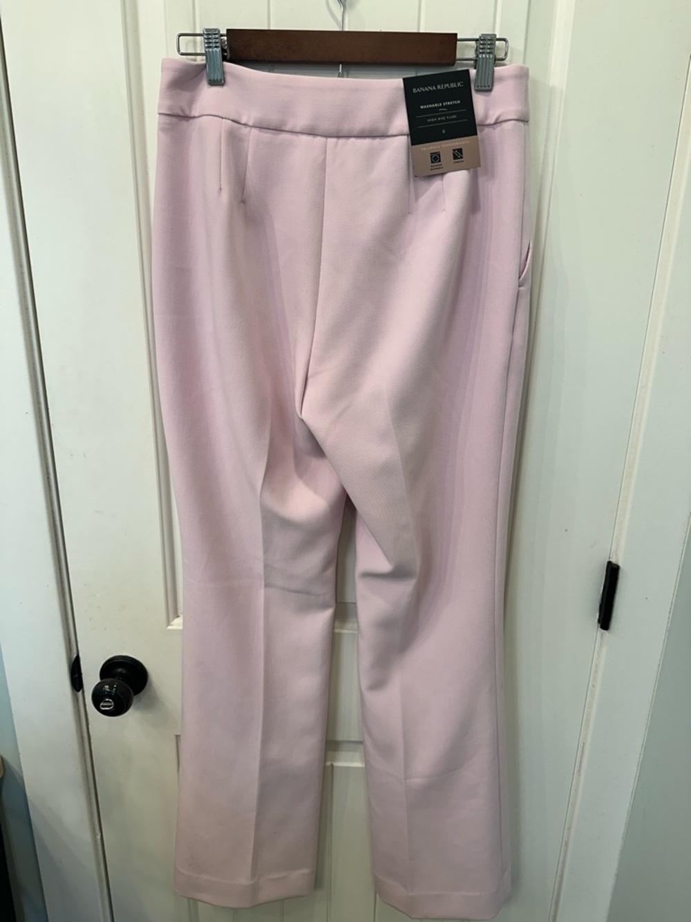 NWT Banana Republic Pink Flare Pants Washable Stretch Work Trousers High Rise 6 - Picture 4 of 7
